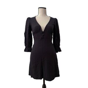 Forever 21 Mini Dress | V-Neck Poet Sleeves | Black | Size Small